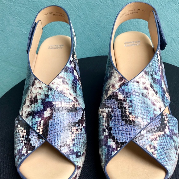 Johnston & Murphy Shoes - Johnston  & Murphy Snake Print Wedge Sandals